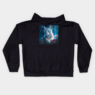 Enchanted Silver Bengal Cat Kids Hoodie